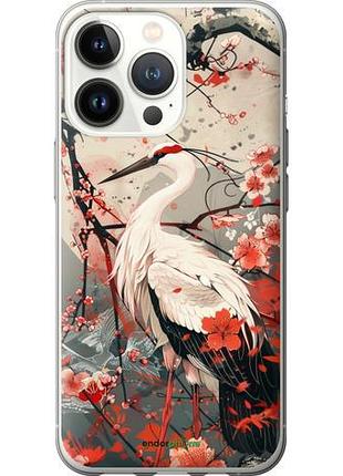 Чехол на iphone 13 pro аист в цвету сакуры "6109u-2372-10746"