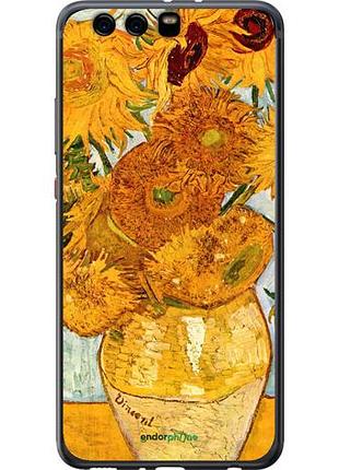 Чехол на huawei p10 plus винсент ван гог. подсолнухи "162u-963-10746"