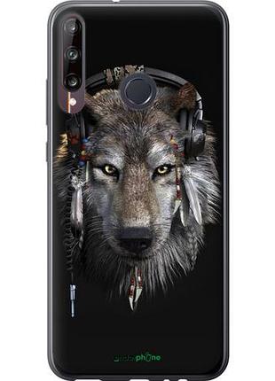 Чехол на huawei p40 lite e волк-меломан "875u-1875-10746"