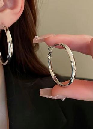 Серьги кольца широкие