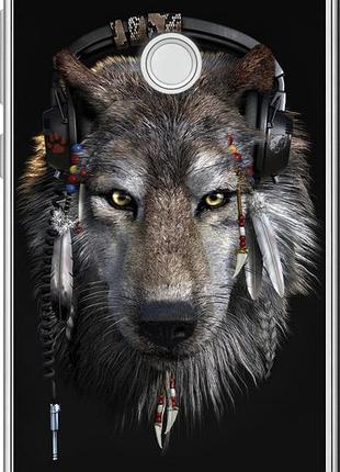 Чехол на huawei p8 lite (2017) волк-меломан "875u-777-10746"