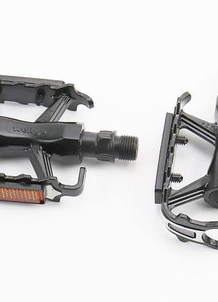 Педали mtb 9/16" (105x74x23mm) алюминиевые, чёрно-серебристые m224du