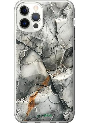 Чехол на iphone 12 серый мрамор "6041u-2053-10746"