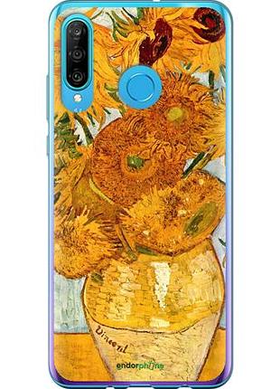 Чехол на huawei p30 lite винсент ван гог. подсолнухи "162u-1651-10746"