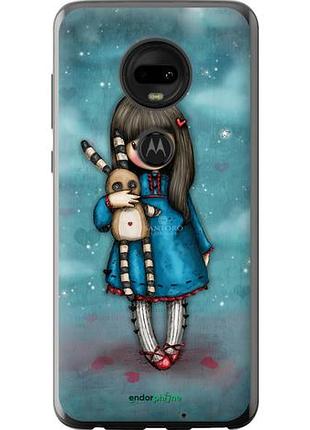 Чехол на motorola moto g7 девочка с зайчиком "915u-1614-10746"