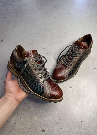 Lorenzi italy leather sneakers croc snake embossed eu 41 rare luxury original чоловічі шкіряні кросівки, черевики, туфлі оригінал