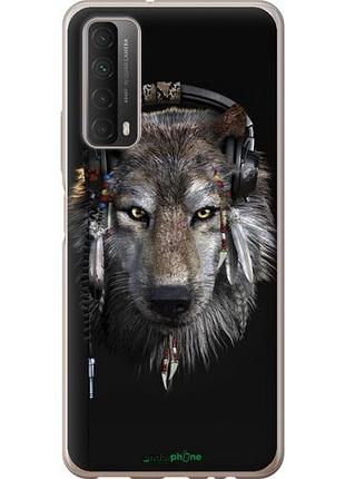 Чехол на huawei p smart 2021 волк-меломан "875u-2100-10746"
