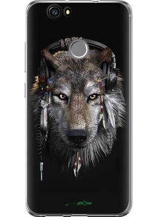 Чехол на huawei nova волк-меломан "875u-439-10746"