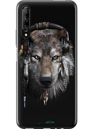 Чехол на huawei p smart pro волк-меломан "875u-1906-10746"