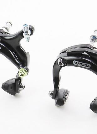 Гальмо road v-brake кліщового типу, переднє + заднє, хід колодки 67-79мм, алюмінієвий, чорний hj-1201ad