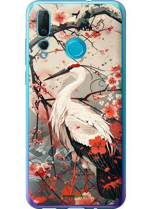 Чохол на huawei nova 4 лелека у цвіті сакури "6109u-1632-10746"