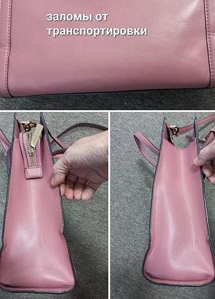 Сумка с длинной и короткими ручками,  тёмно - розовый цвет michael kors 7