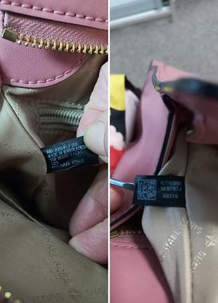 Сумка с длинной и короткими ручками,  тёмно - розовый цвет michael kors 4