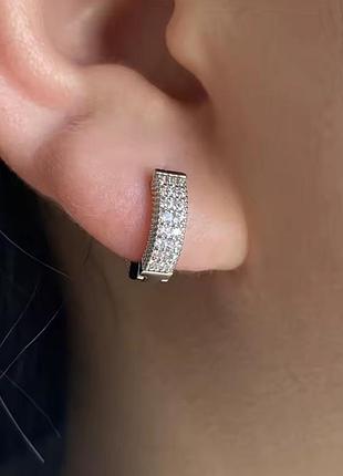 Серьги элегантные серьги конго с цирконами 2