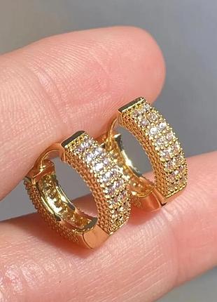 Серьги элегантные серьги конго с цирконами 4