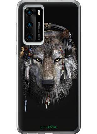 Чехол на huawei p40 волк-меломан "875u-1840-10746"