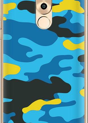 Чехол на huawei mate 9 lite желто-голубой камуфляж "1084u-474-10746"
