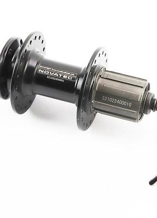 Втулка задняя mtb алюминиевая 14gx36h под кассету 8-10зв, disk-brake, 2 пром-подшипники 6000 2rs, крепл. эксцентрик, чёрная