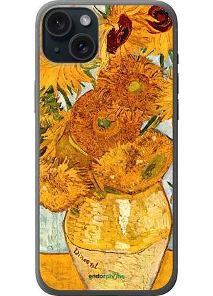 Чехол на iphone 15 plus винсент ван гог. подсолнухи "162u-3097-10746"