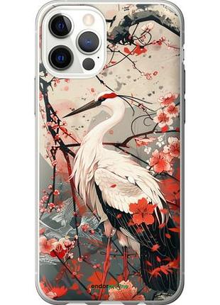 Чохол на iphone 12 pro лелека у кольорі сакури "6109u-2052-10746"
