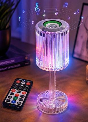 Светодиодный музыкальный светильник с bluetooth / беспроводной хрустальный ночник с динамиком / сенсорная лампа с пультом ду