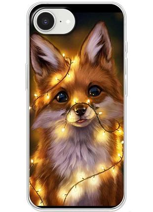 Чехол силиконовый с картинкой на iphone 16e (новогодний, лисичка)