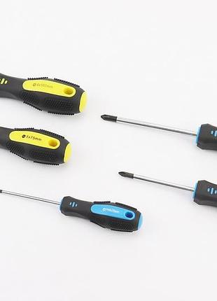 Викрутки набір 5шт ph0/ph1x75мм ph2x100мм sl5x75мм sl6x100мм 40-1505