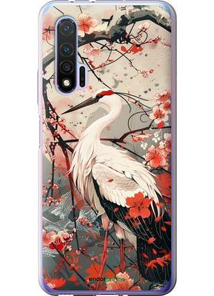 Чехол на huawei nova 6 аист в цвету сакуры "6109u-1821-10746"