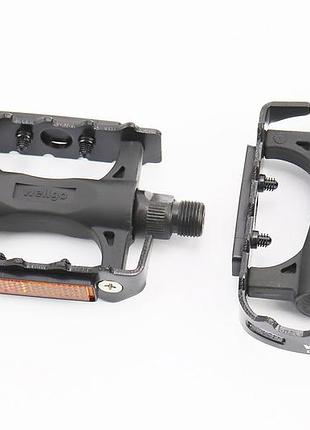 Педали mtb 9/16" (106x64.5x28.5mm) пластико-алюминиевые, чёрные lu-c25