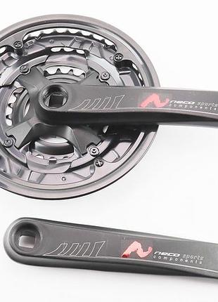 Шатуны "квадрат" 170мм, 42.34.24t mtb, алюминиевые, чёрные ma14-311ap