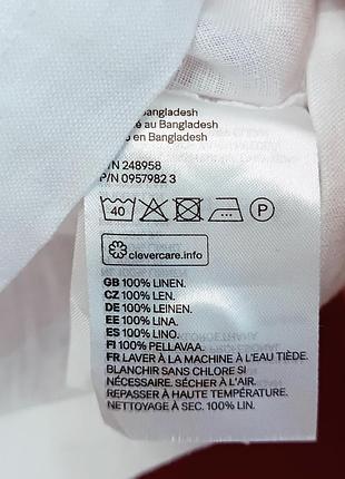 100% м'який льон біла жіноча сорочка вільного крою h&amp;m батал лляна жіноча сорочка з коротким рукавом 6