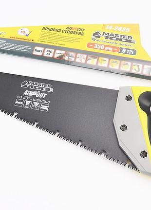 Ножівка по дереву 350мм, 9tpi max cut, загартований зуб, 3d заточування, тефлонове покриття, black alligator 14-2435
