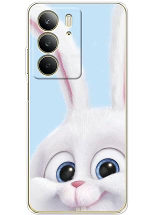 Чехол силиконовый с картинкой на realme c75 (кролик снежок)