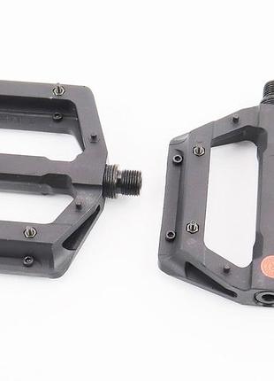 Педалі mtb широкі 9/16" (117x110x25.5mm) зі знімними шипами, пром-підшипник (6*13*5), пластикові, чорні nw-613b