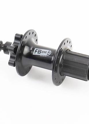 Втулка задняя mtb алюминиевая 14gx32h под кассету 8-11зв, disk-brake, 2 пром-подшипники 6200 2rs, крепл. эксцентрик, чёрная