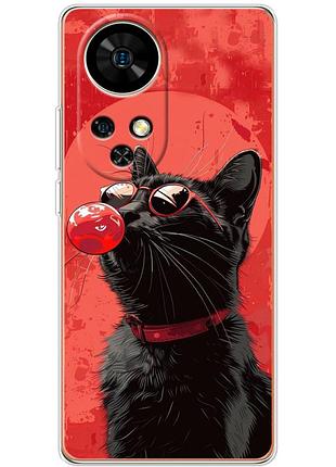 Чехол силиконовый с картинкой на ulefone note 17 pro (стильный котик)