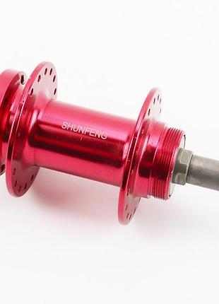 Втулка задняя mtb алюминиевая 14gx36h под вольнобег, disk-brake, крепл. гайка, розовая sf-a210r