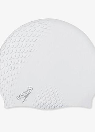 Яскрава унісекс шапочка для плавання speedo bubble active + cap au біла