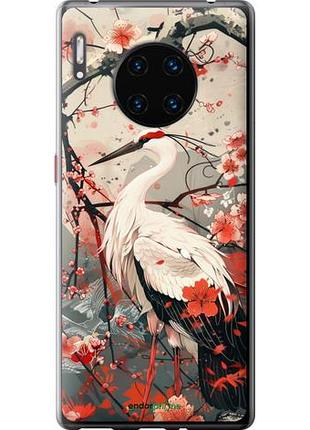 Чехол на huawei mate 30 pro аист в цвету сакуры "6109u-1796-10746"