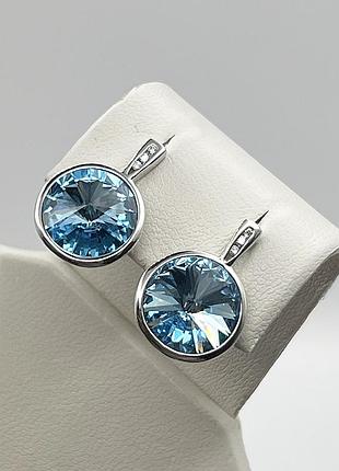 Сережки срібні з блакитним кварцем 5,25 г