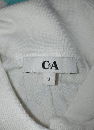 Кофта женская c&amp;a, размер s, белого цвета с вышивкой милого котенка 4