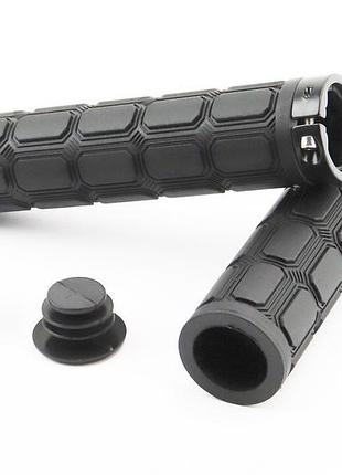 Ручки руля 130мм с зажимом lock-on, чёрные tpe-077