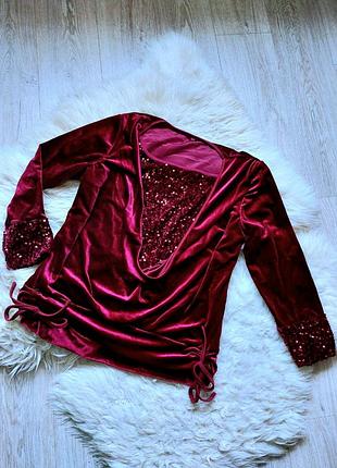 ♥️💛💜 шикарна оксамитова блузка реглан