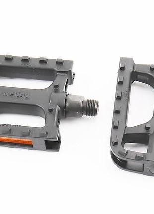 Педали mtb 9/16" (113x78.5x23mm) пластиковые, чёрные lu-883du