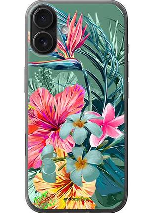 Чехол на iphone 16 plus тропические цветы v1 "4667u-3714-10746"