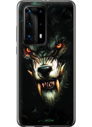 Чехол на huawei p40 pro plus дьявольский волк "833u-1917-10746"