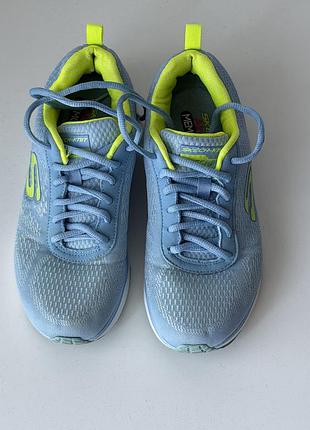 Кросівки skechers блакитні з неоновими акцентами 36.5