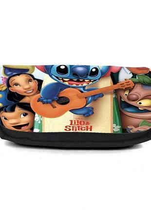 Школьный пенал лило и стич органайзер универсальный (lilo & stitch - 003) черный