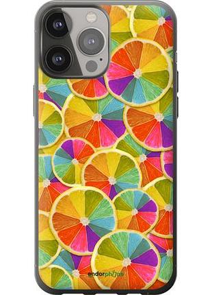 Чехол на iphone 13 pro max разноцветные дольки лимона "861u-2371-10746"
