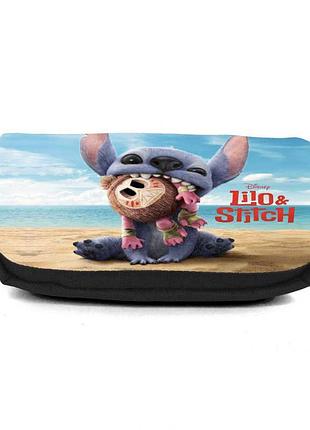 Школьный пенал лило и стич органайзер универсальный (lilo & stitch - 001) черный